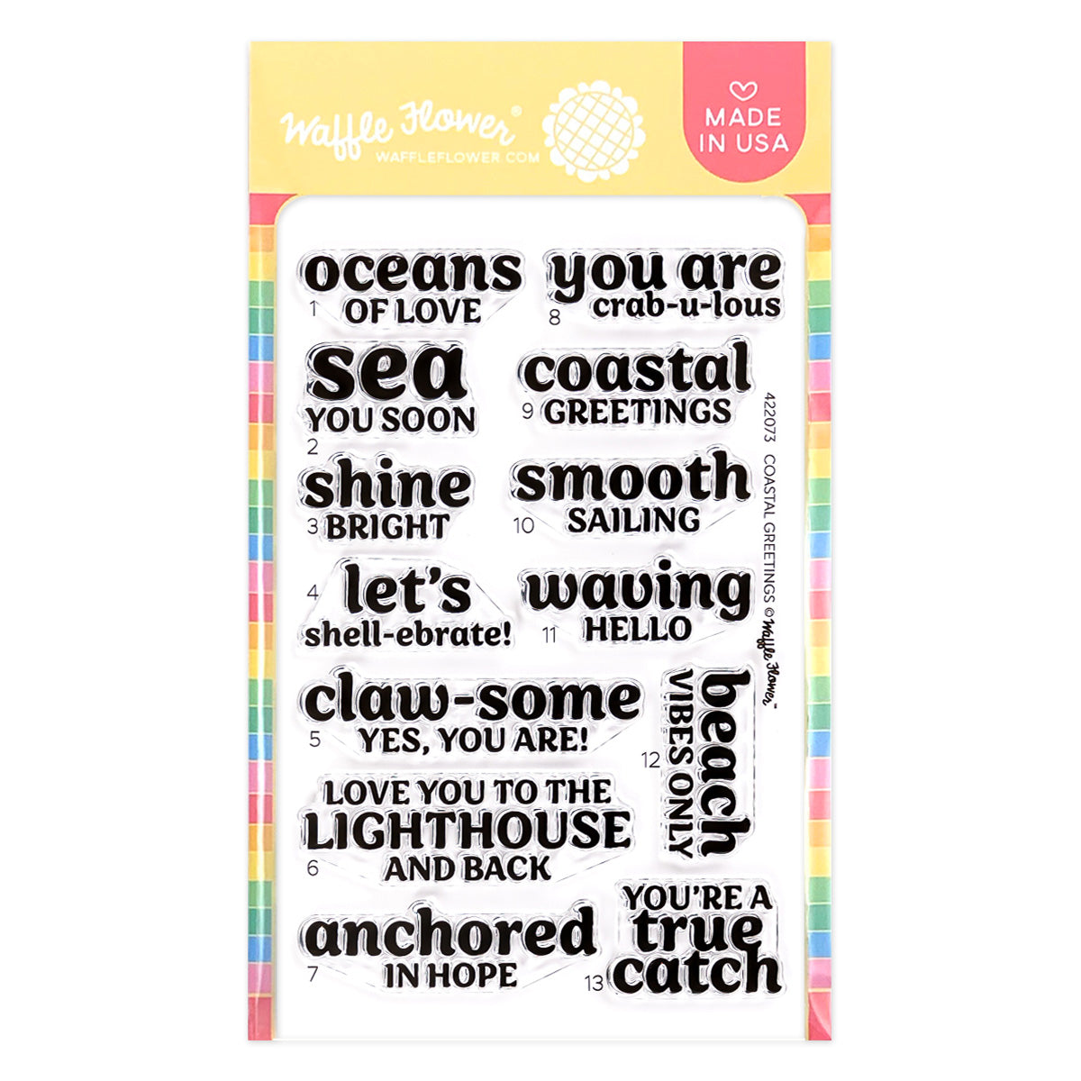 Waffle Flower Costal Greetings Clear Stamp and Die Set product image 1