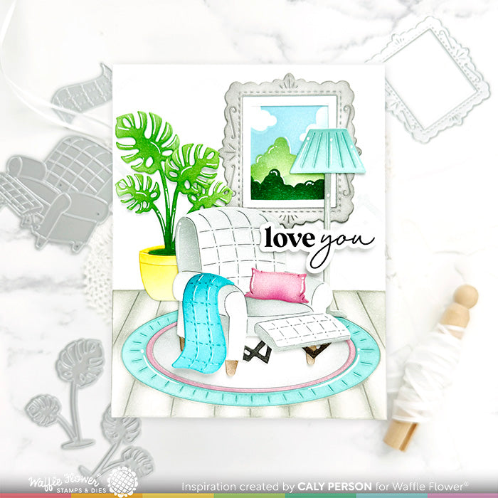 Waffle Flower Cozy Spot Add-ons Dies 422347 love you | color-code:ALT01