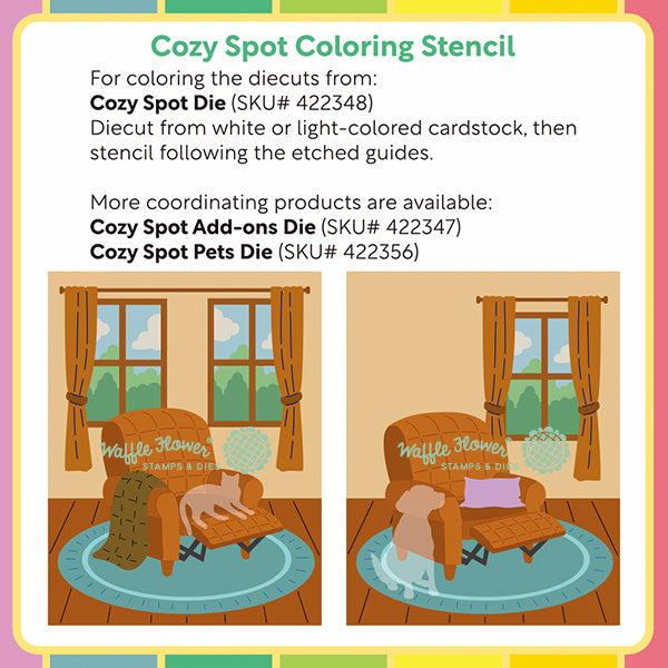Waffle Flower Cozy Spot Coloring Stencils 422349 layering guide