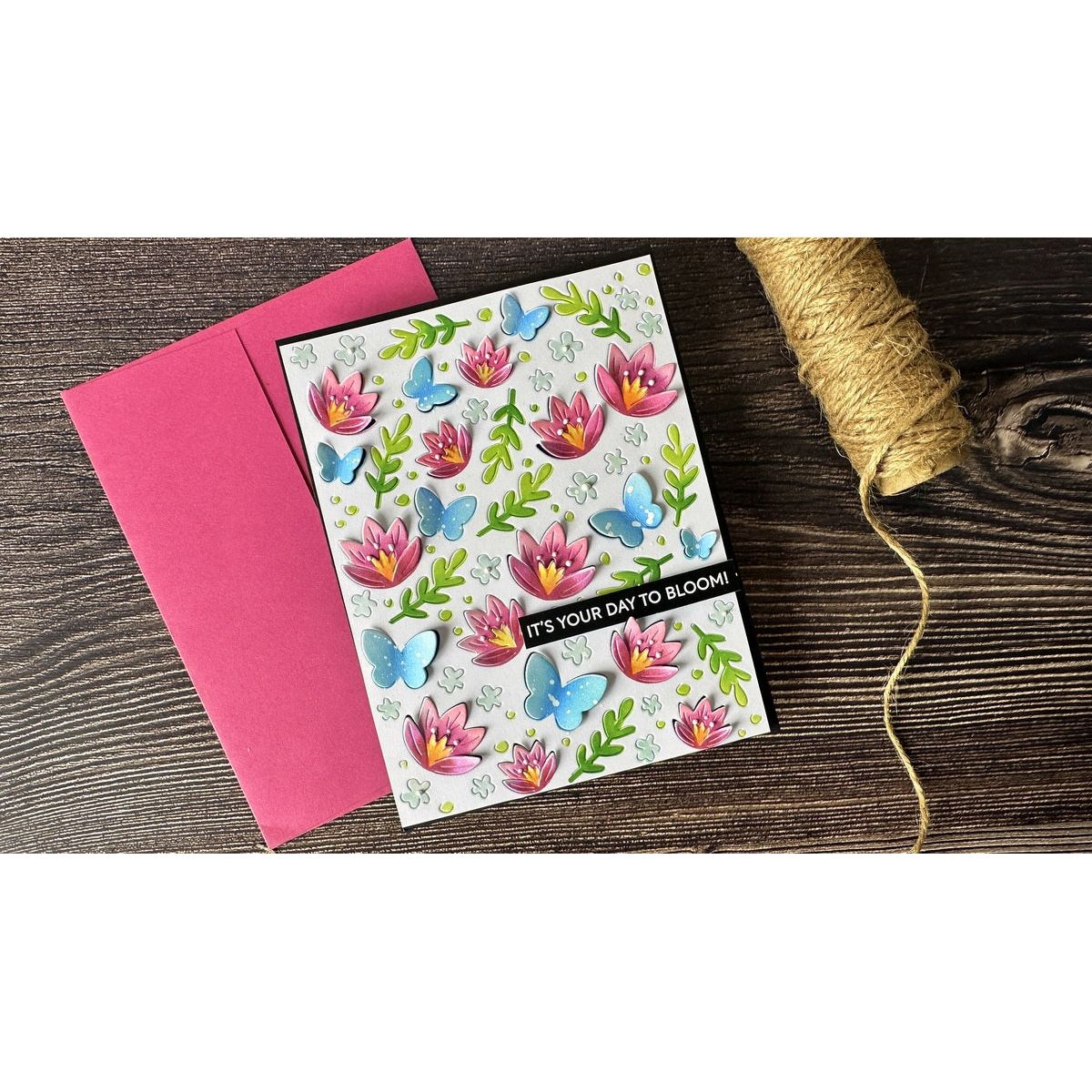 Waffle Flower Crocus Flutter Die and Stencil Set it's your day