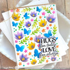 Waffle Flower Crocus Flutter Die and Stencil Set vivid colors