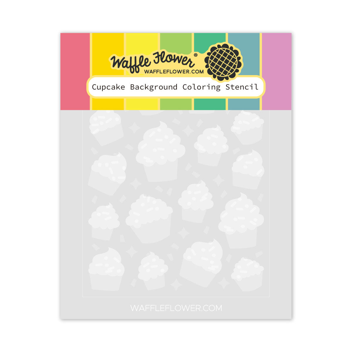 Waffle Flower Cupcake Background Coloring Stencil and Die Set product image 1