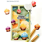 Waffle Flower Cupcake Background Coloring Stencils 421977 happy birthday card