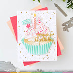 Waffle Flower Cupcake Topper Additions Clear Stamps 421973 with love