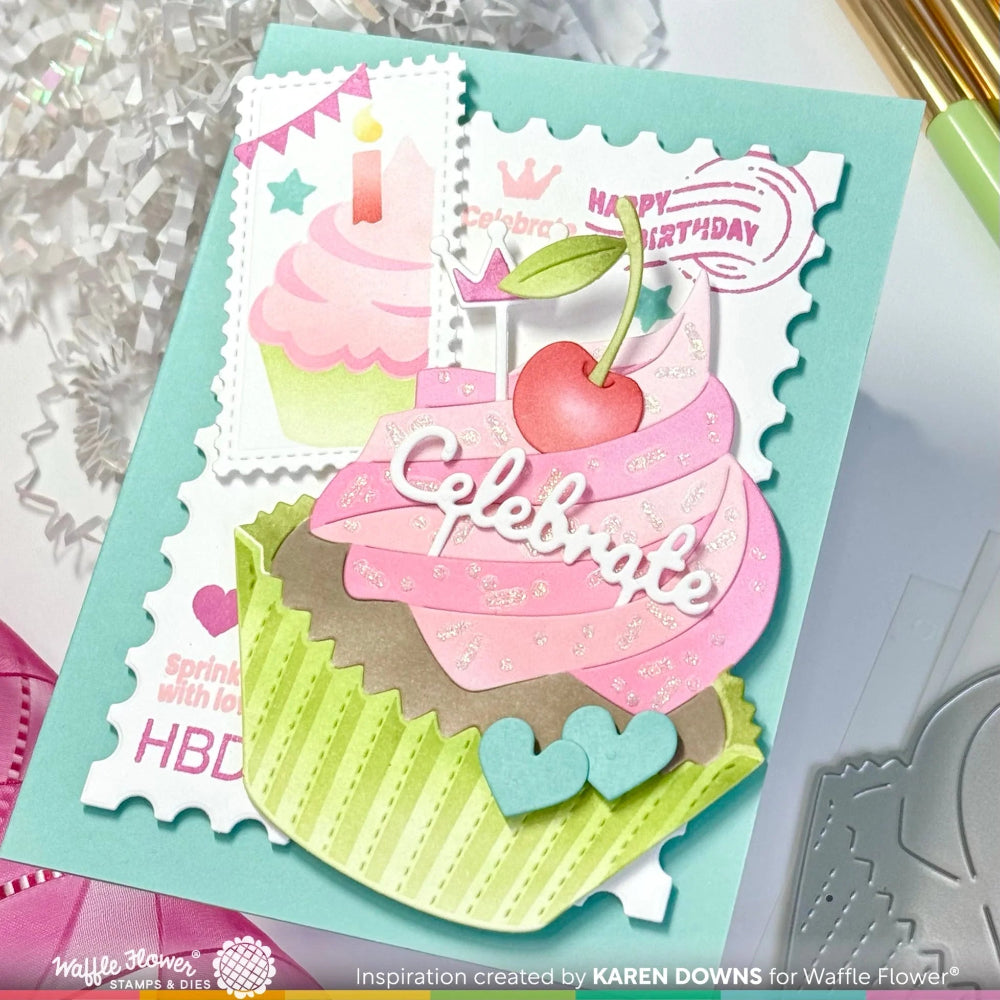 Waffle Flower Cupcake Toppers Dies 421974 celebrate