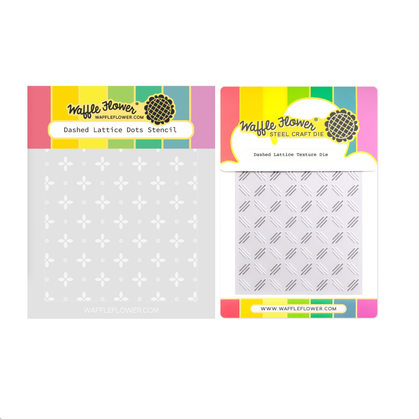 Waffle Flower Dashed Lattice Dots Stencil and Dashed Lattice Texture Die Set