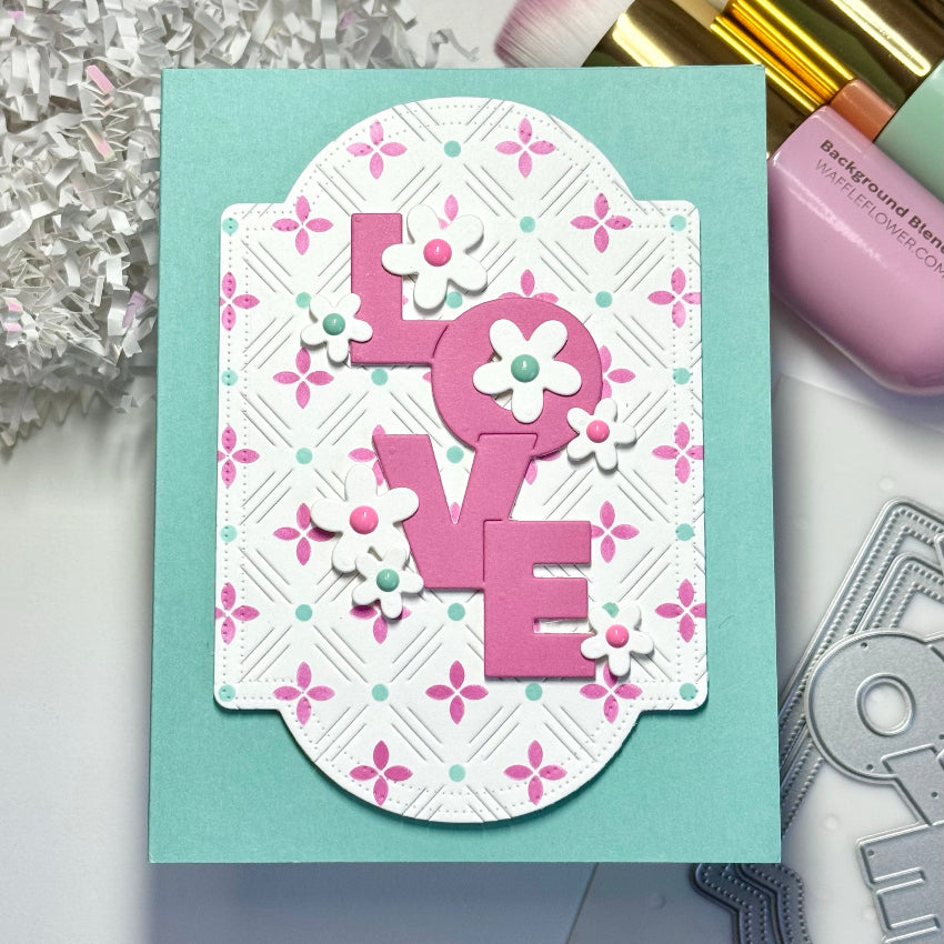 Waffle Flower Dashed Lattice Dots Stencil and Dashed Lattice Texture Die Set flowers