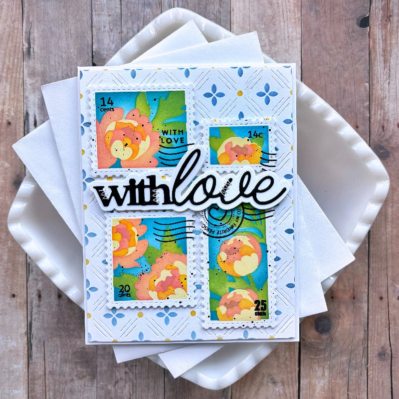 Waffle Flower Dashed Lattice Dots Stencils 422326 peony