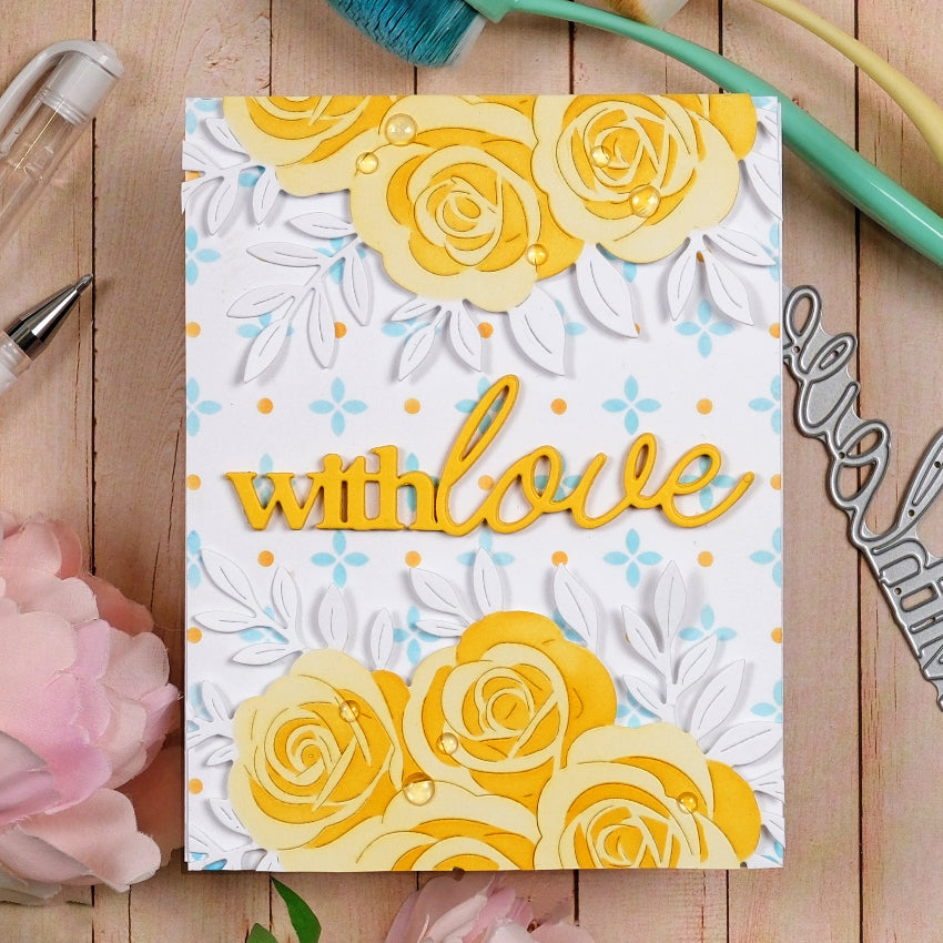 Waffle Flower Dashed Lattice Dots Stencils 422326 roses