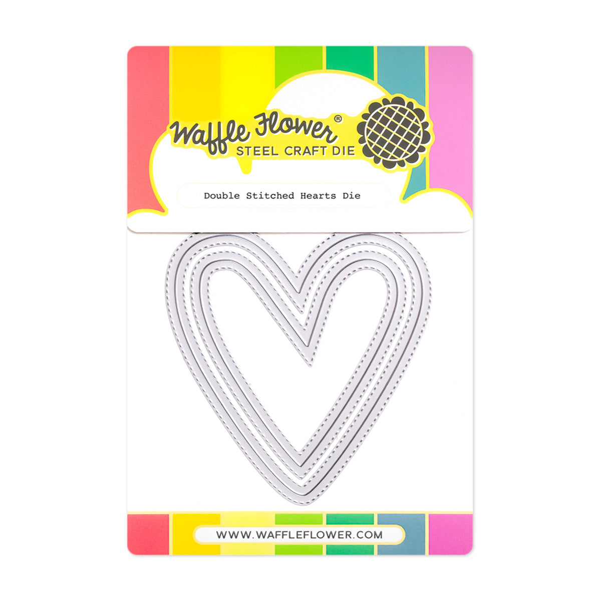 Waffle Flower Double Stitched Hearts Die 422320