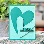 Waffle Flower Double Stitched Hearts Die 422320 turquoise