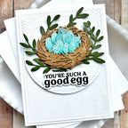 Waffle Flower Egg Hunt Sentiments Clear Stamps 422365 bird nest