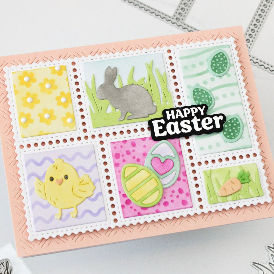 Waffle Flower Egg Hunt Sentiments Matching Dies 422366 decorated easter eggs