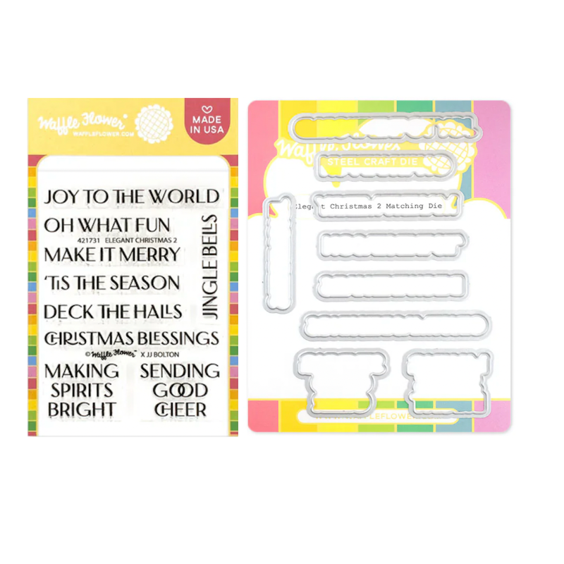 Waffle Flower Elegant Christmas 2 Clear Stamp and Die Set wfc1731