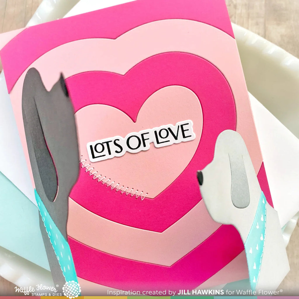 Waffle Flower Elegant Love Matching Die 421602 hearts