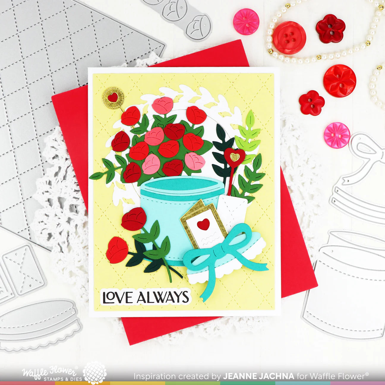 Waffle Flower Elegant Love Matching Die 421602 roses
