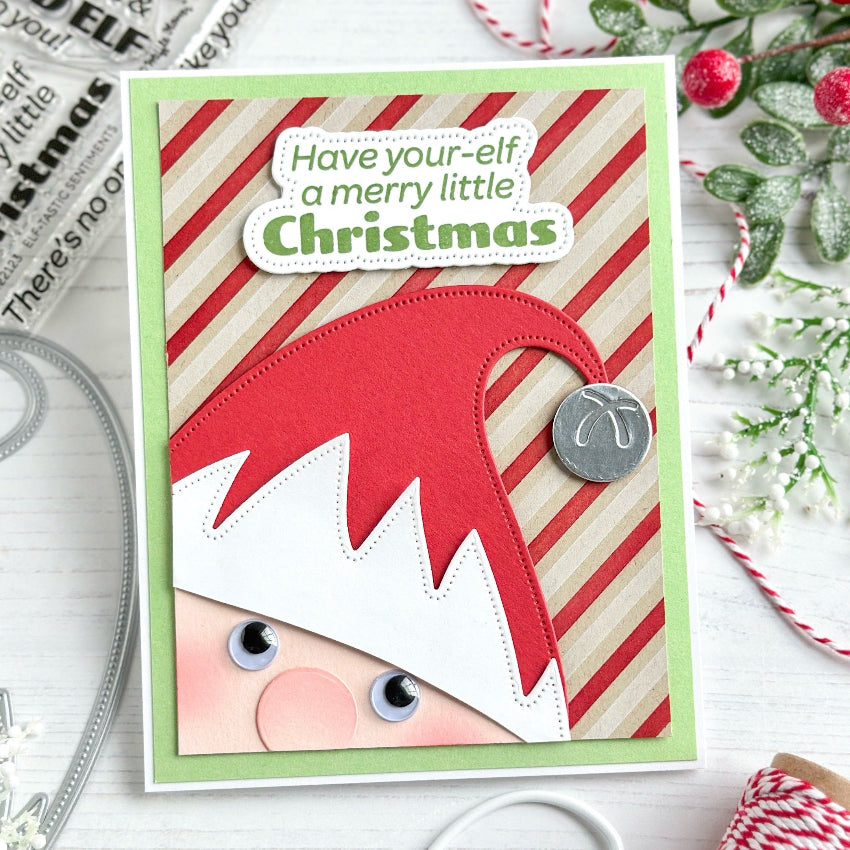 Waffle Flower Elf-tastic Sentiments Clear Stamps 422123 stripes