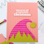 Waffle Flower Elf-tastic Sentiments Piercing Matching Dies 422124 pink