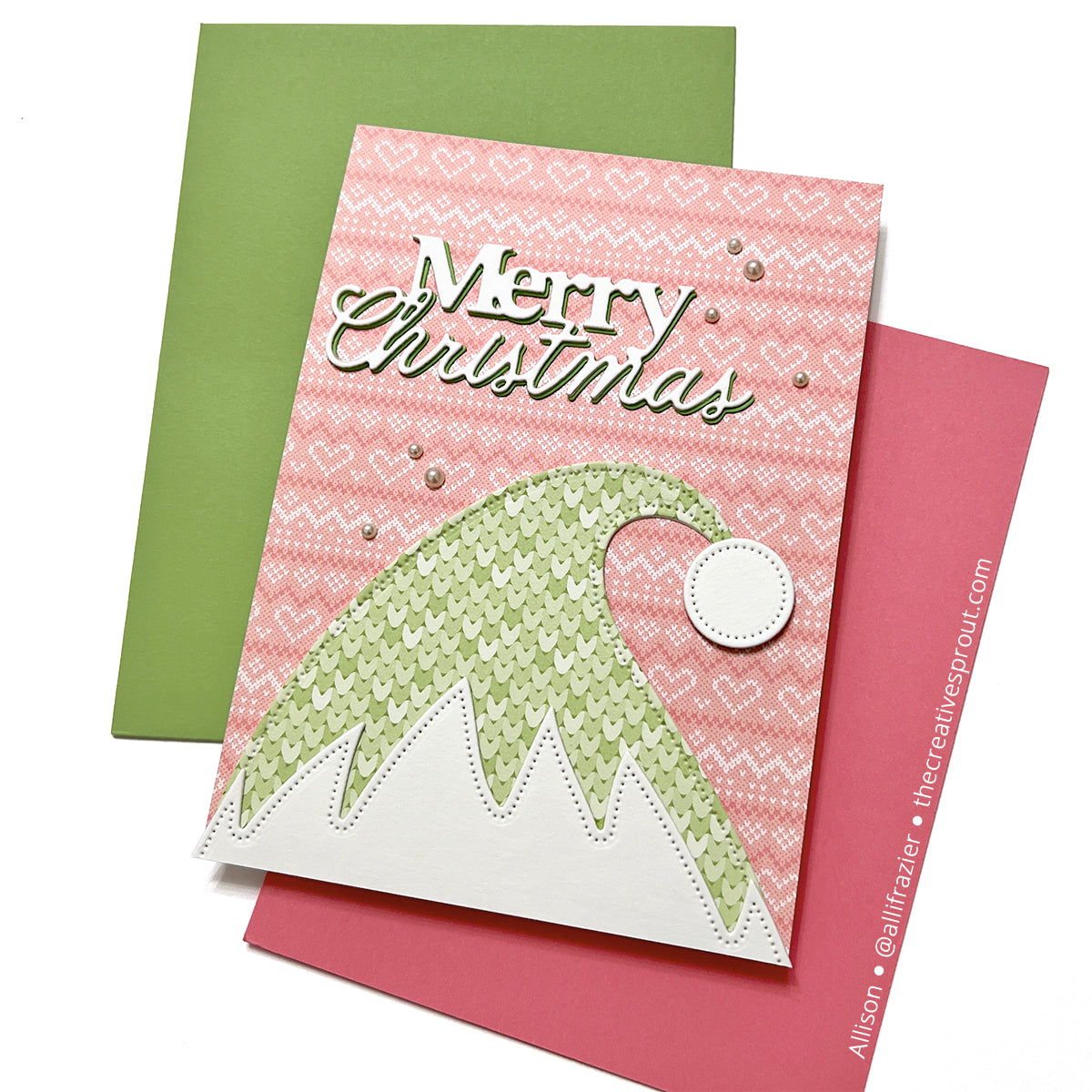 Waffle Flower Elf Hat Dies 422120 pink and green | color-code:ALT01