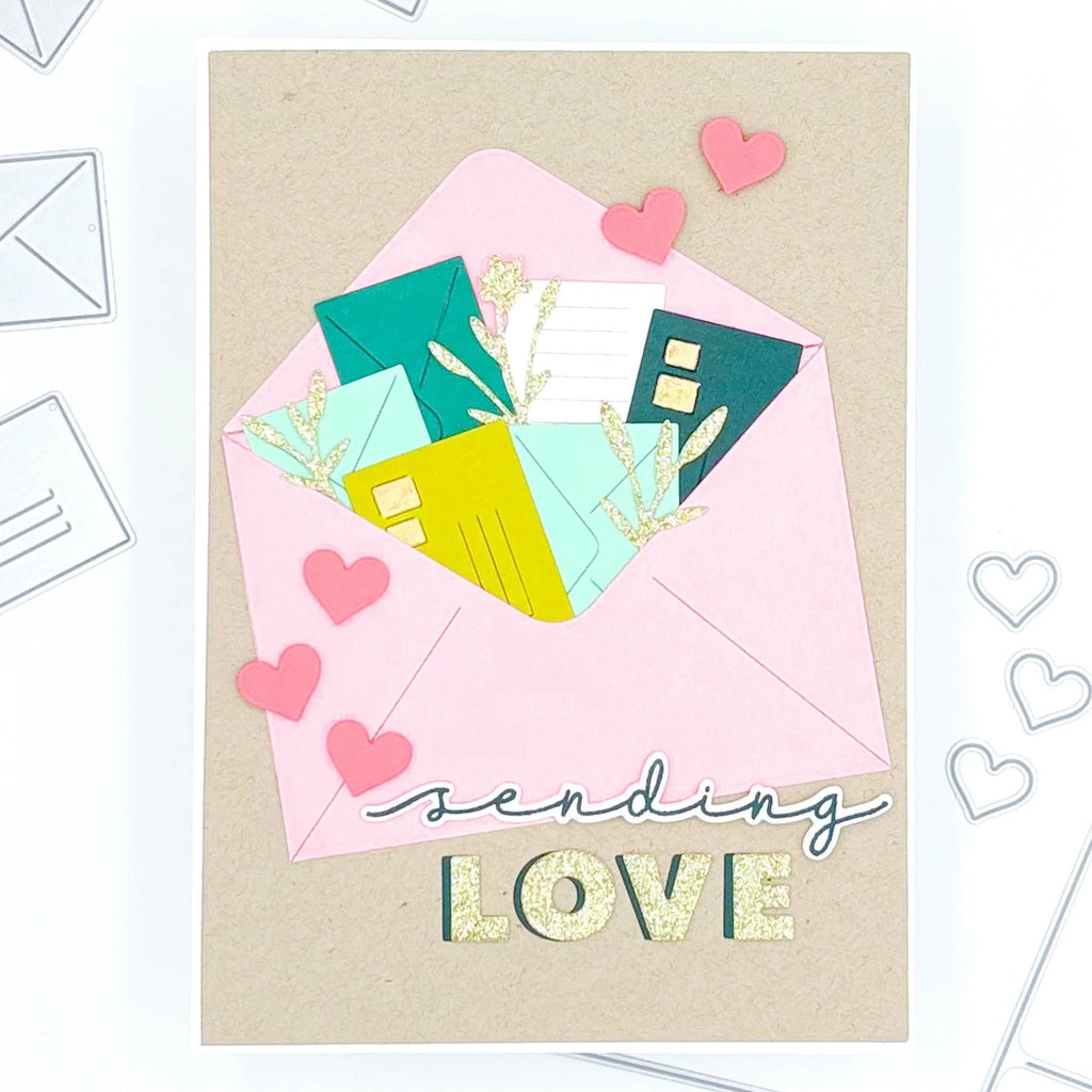 Waffle Flower Envelopes Dies 421998 sending love