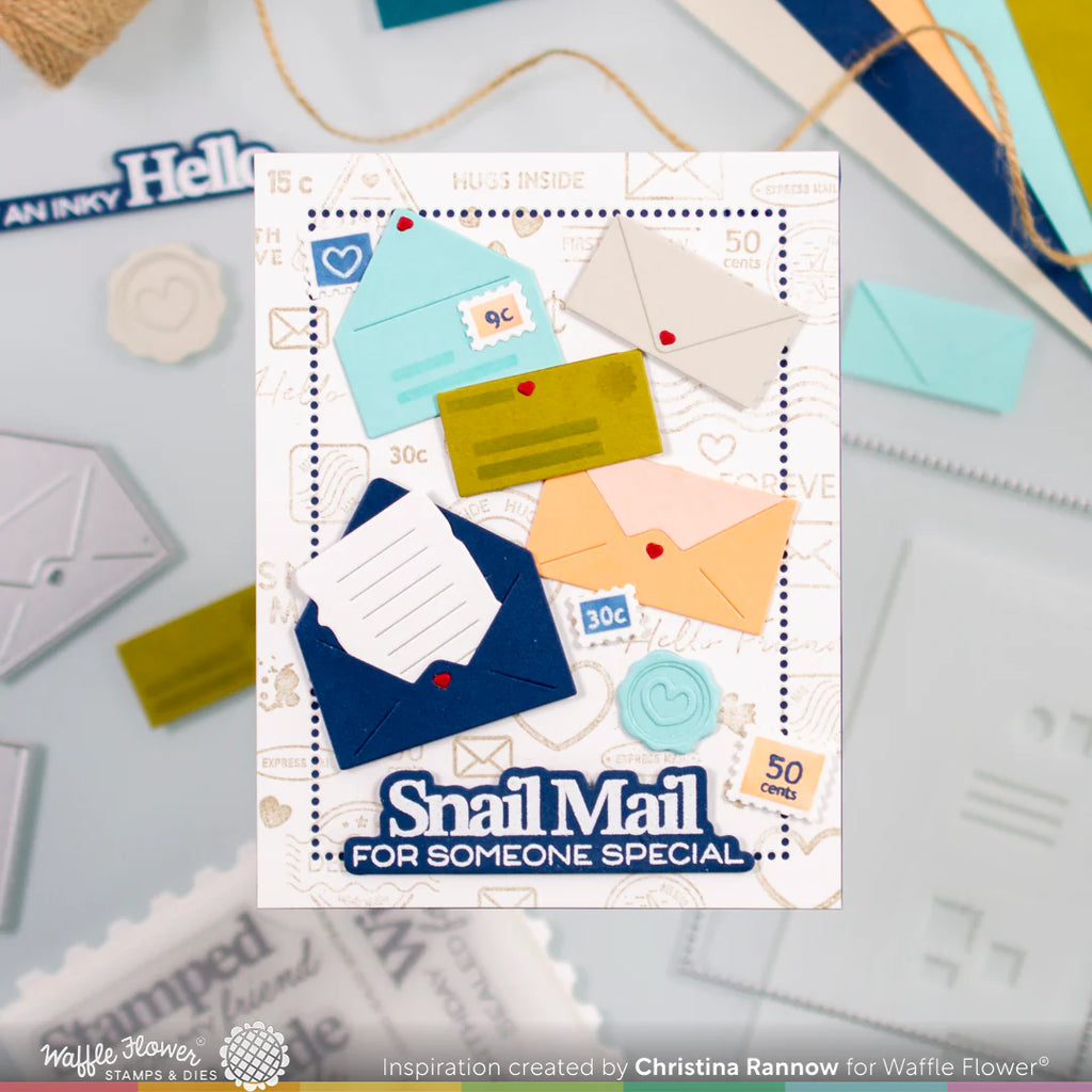 Waffle Flower Envelopes Dies 421998 snail mail