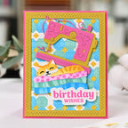 Waffle Flower Fabric Lover Die n stencil 422034 birthday wishes