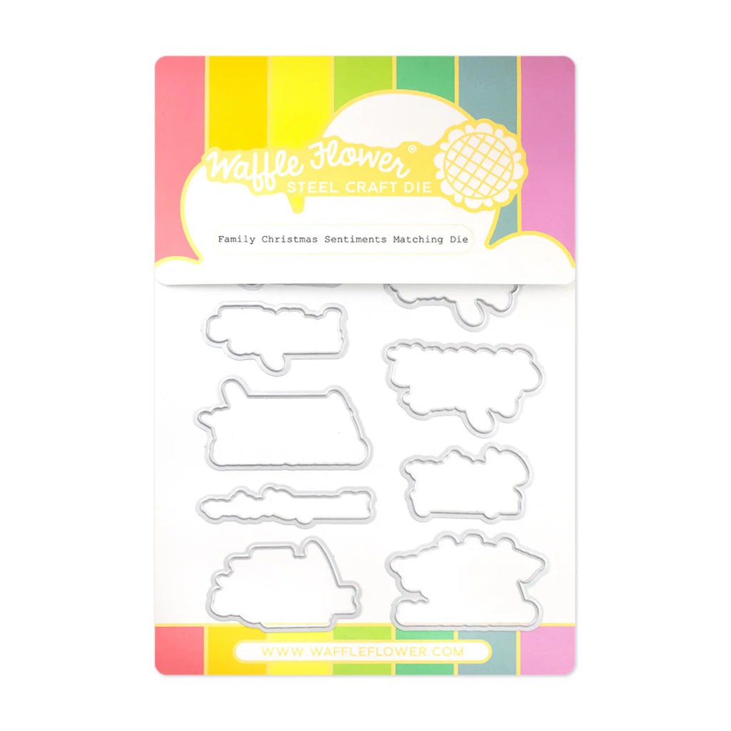 Waffle Flower Family Christmas Sentiments Clear Stamp and Die Set wfc1761 product image 2