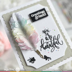 Waffle Flower Feather Pen Die n Stencil 421820  ink blots