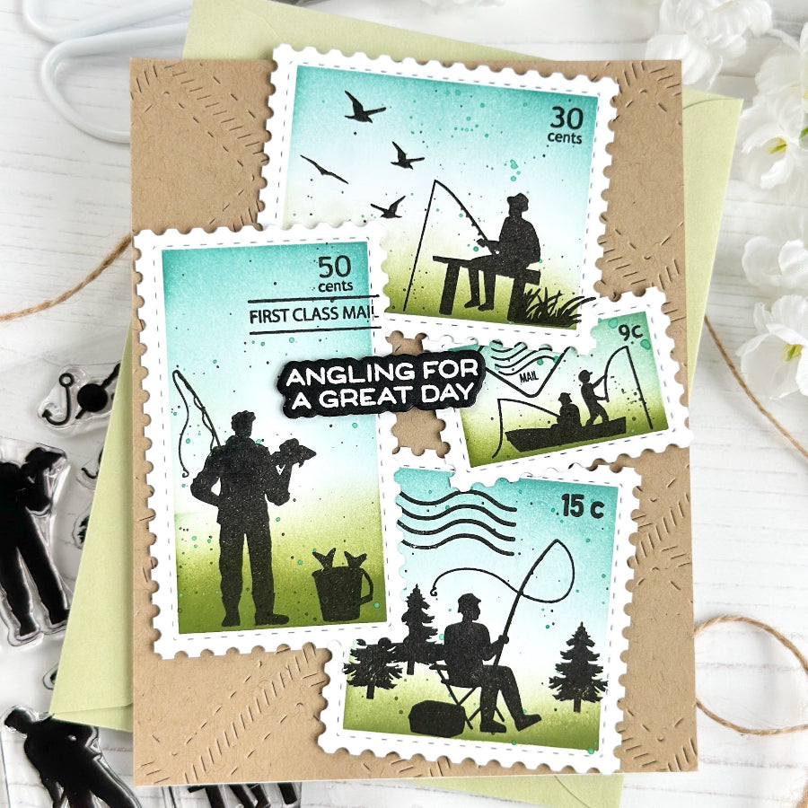 Waffle Flower Fishing Puns Clear Stamps 422559 have a great day card