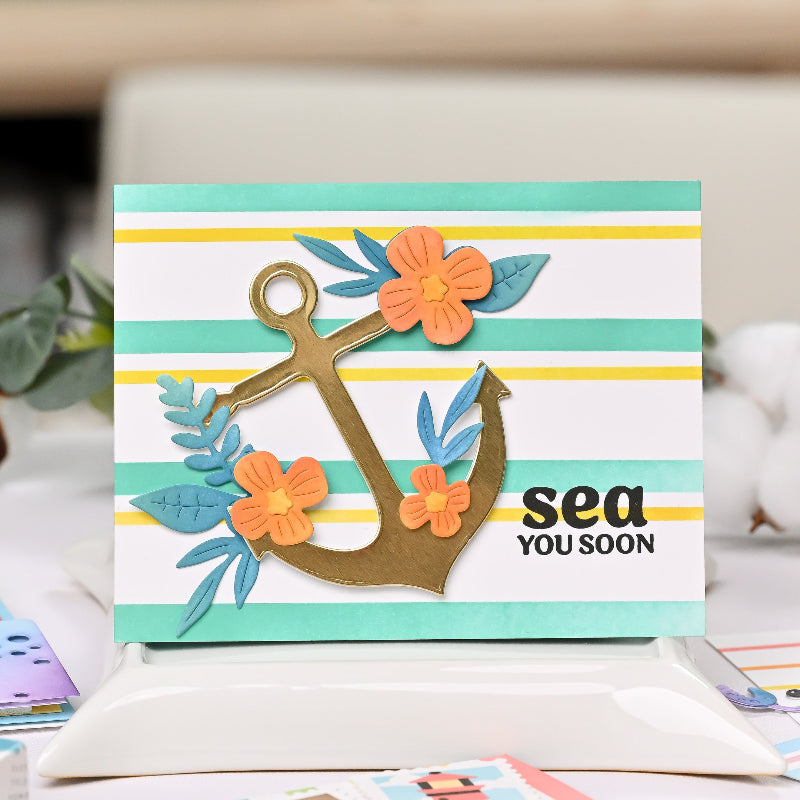 Waffle Flower Floral Anchor Dies 422077 stripes