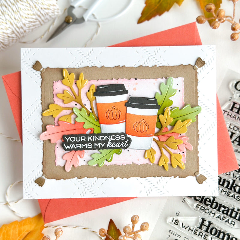 Waffle Flower Fringe Frames Dies 422234 leaves