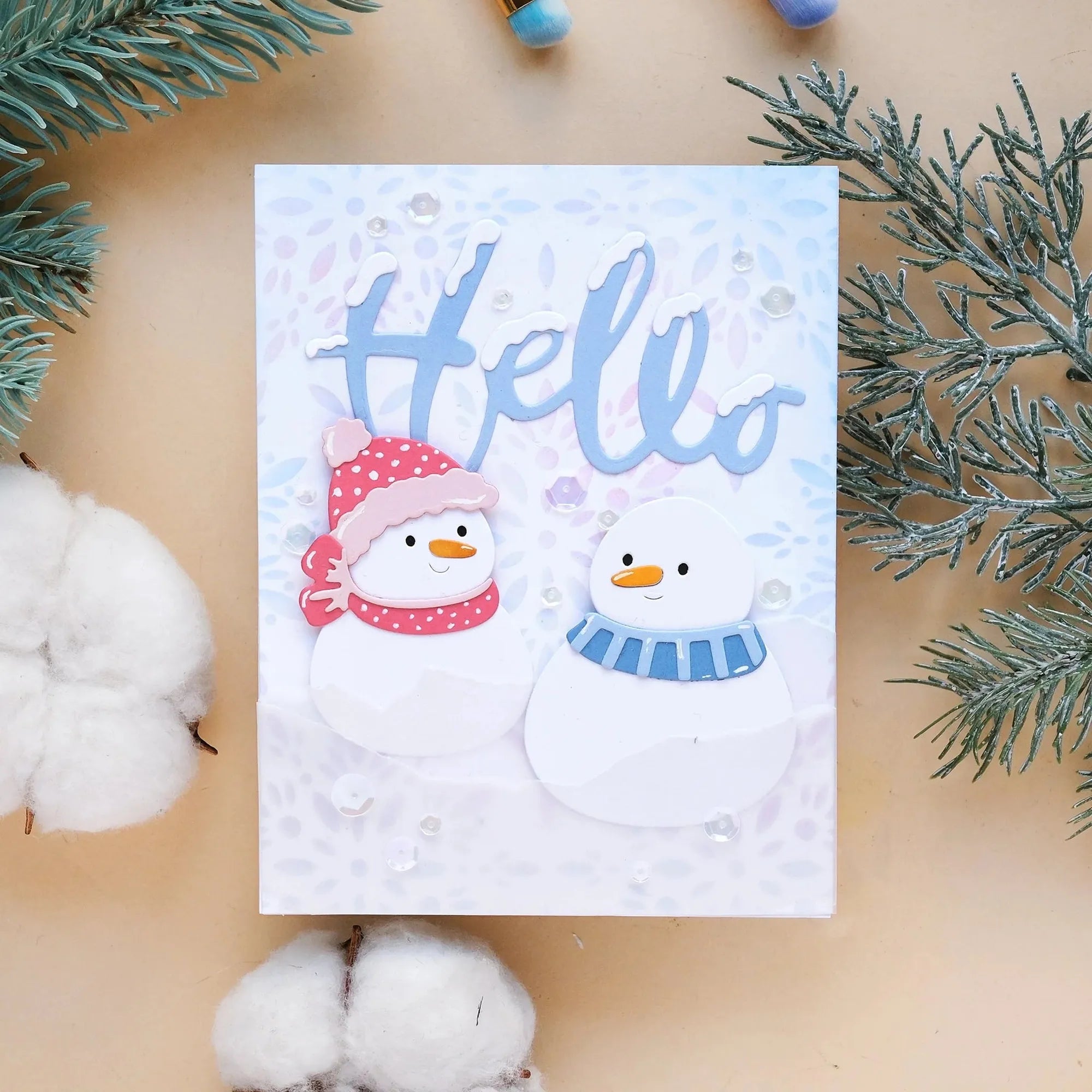 Waffle Flower Frosty Background Stencil 421885 hello