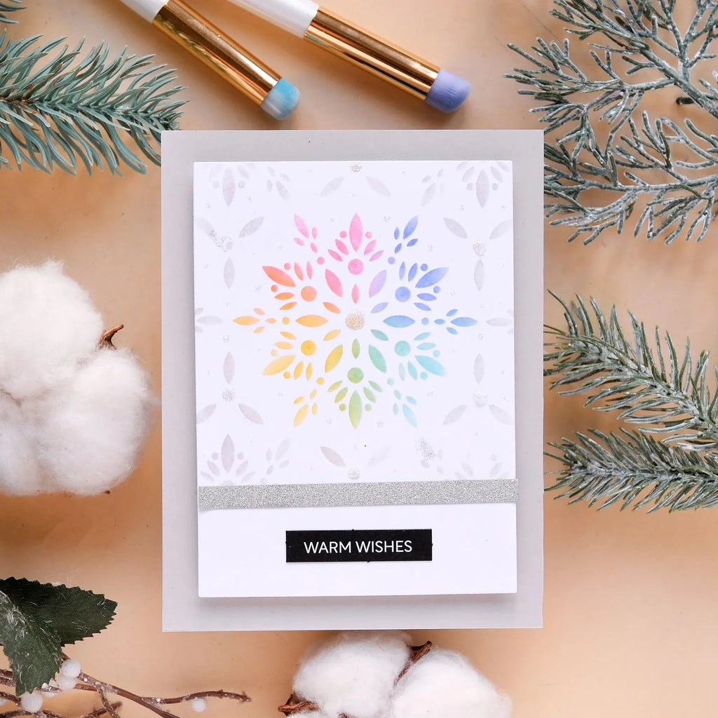 Waffle Flower Frosty Background Stencil 421885 rainbow