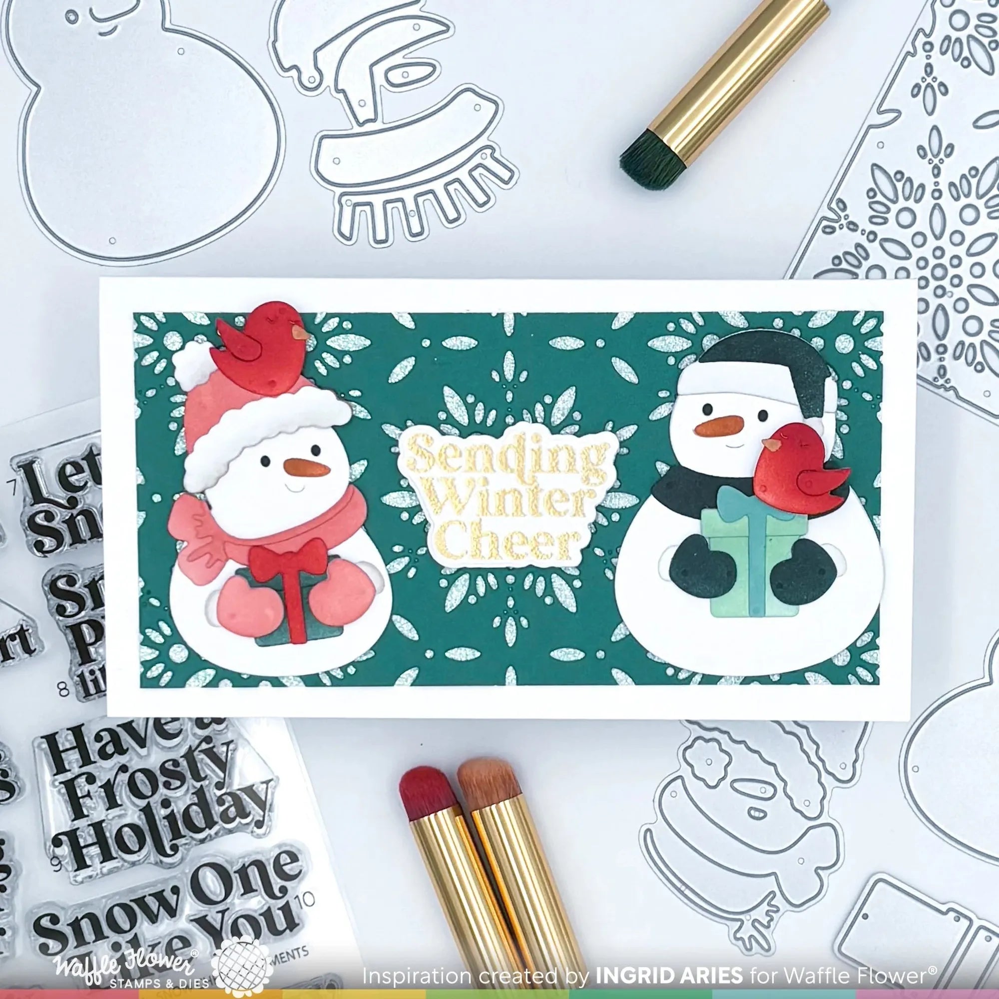 Waffle Flower Frosty Panel Die 421884 snowflakes