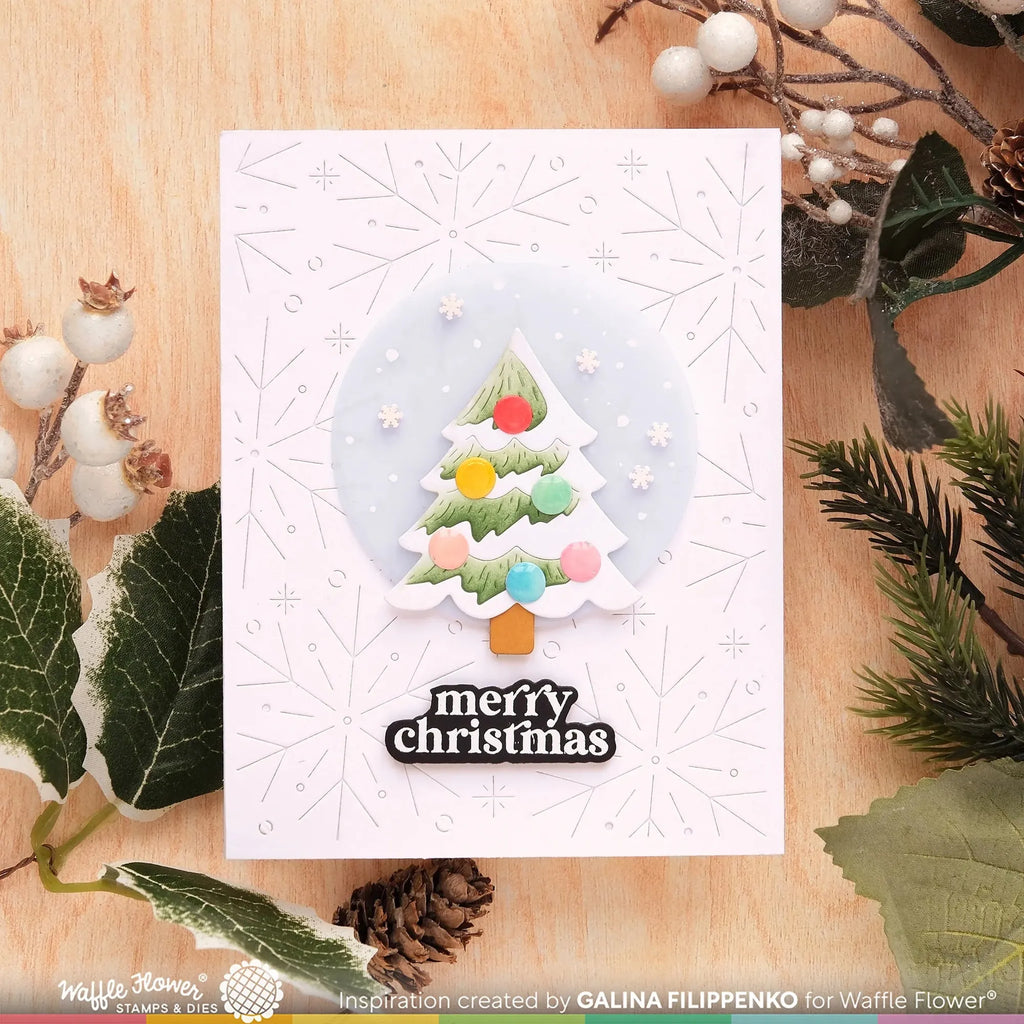 Waffle Flower Frosty Texture Die 421886 merry christmas