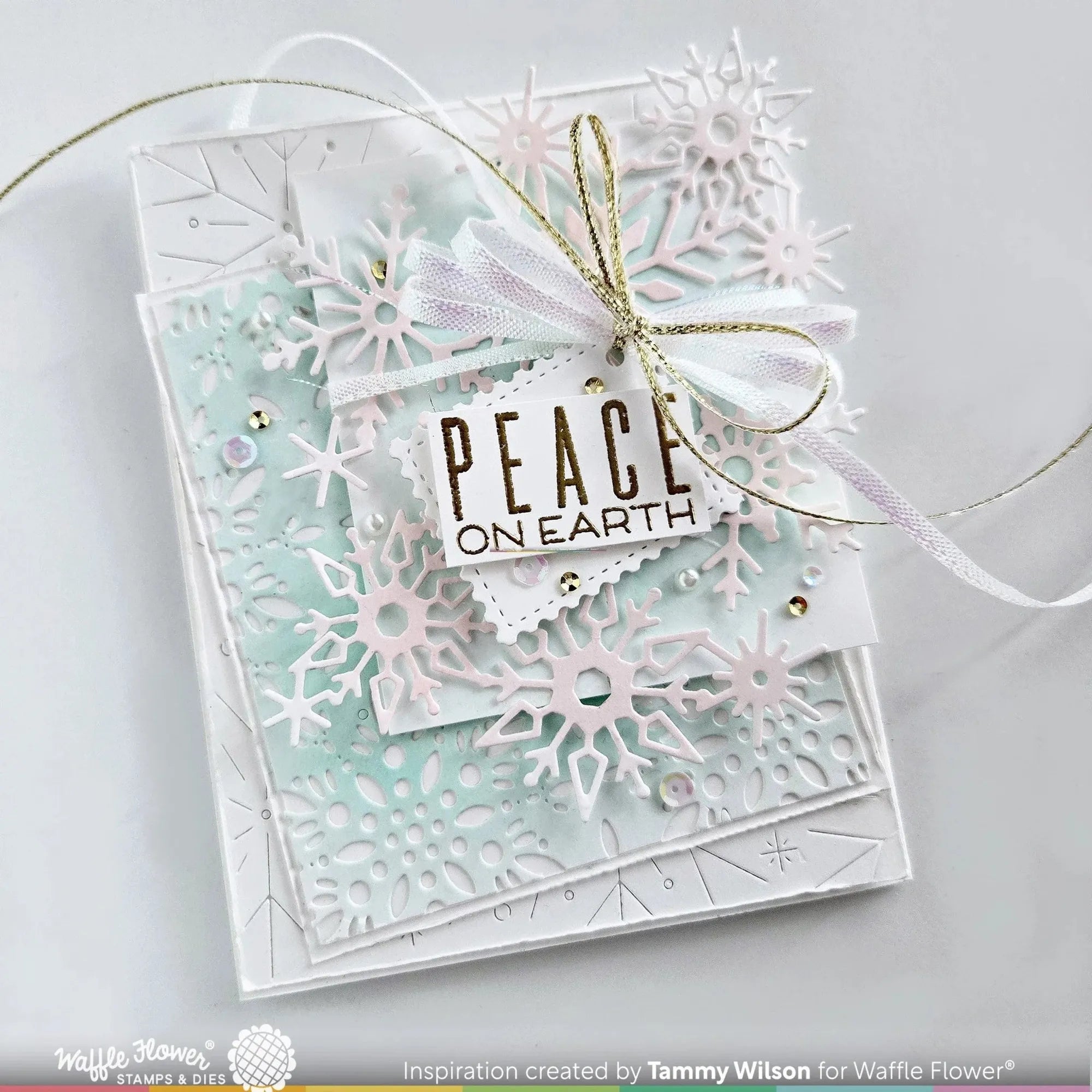 Waffle Flower Frosty Texture Die 421886 snowflakes