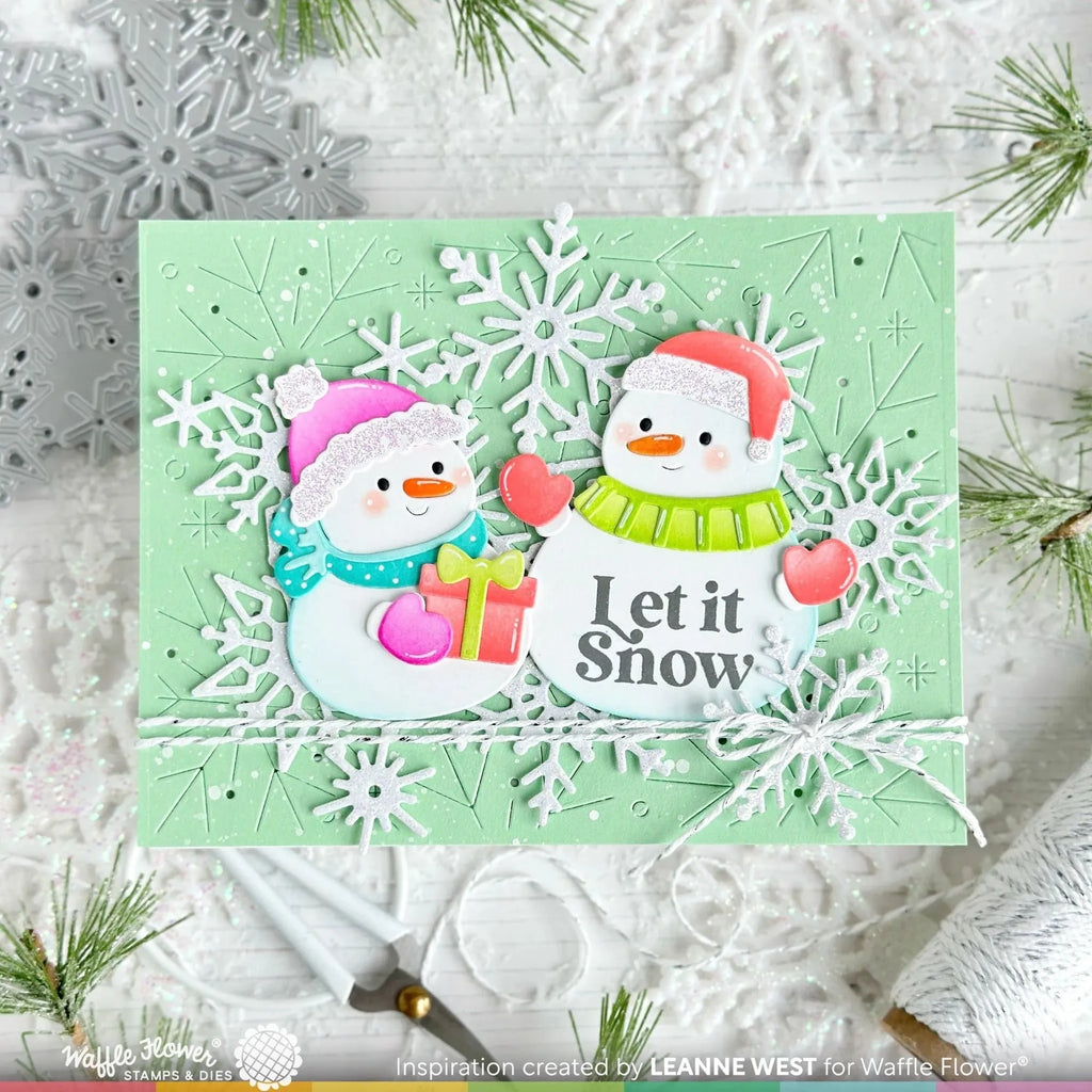 Waffle Flower Frosty Texture Die 421886 snowmen