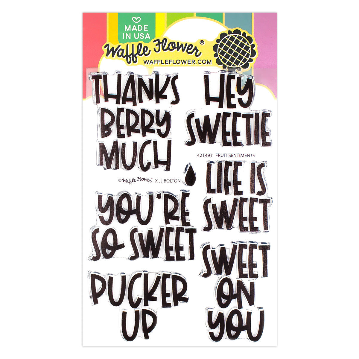 Waffle Flower Fruit Sentiments Clear Stamp and Die Set WFC1491 product image 1