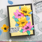 Waffle Flower Full Bloom Sentiments Clear Stamps 421611 proud