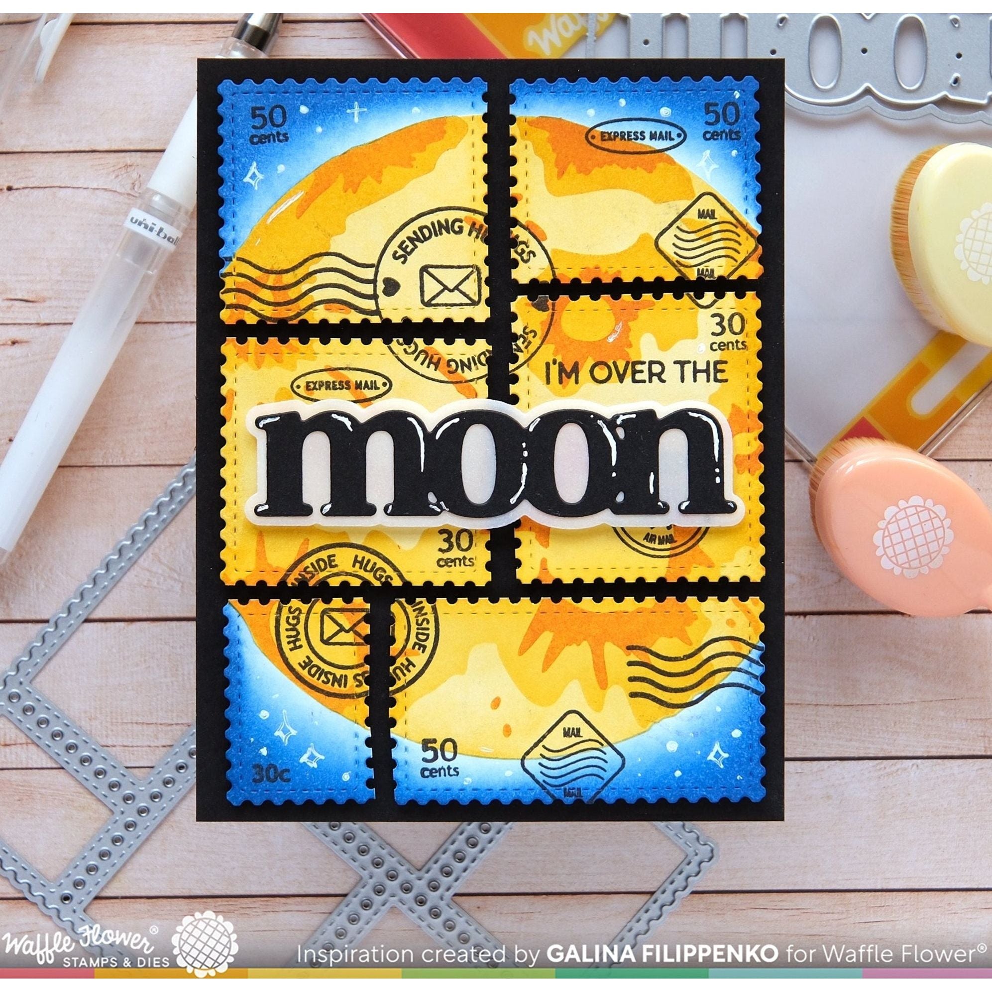 Waffle Flower Full Moon Stencils 421850  postage