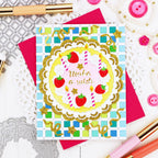 Waffle Flower Gingham Die 421487 strawberries