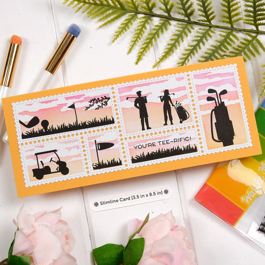 Waffle Flower Golf Puns Clear Stamp and Die Set you're terrific card