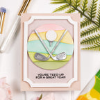 Waffle Flower Golf Puns Clear Stamps 422543 silver golf clubs card