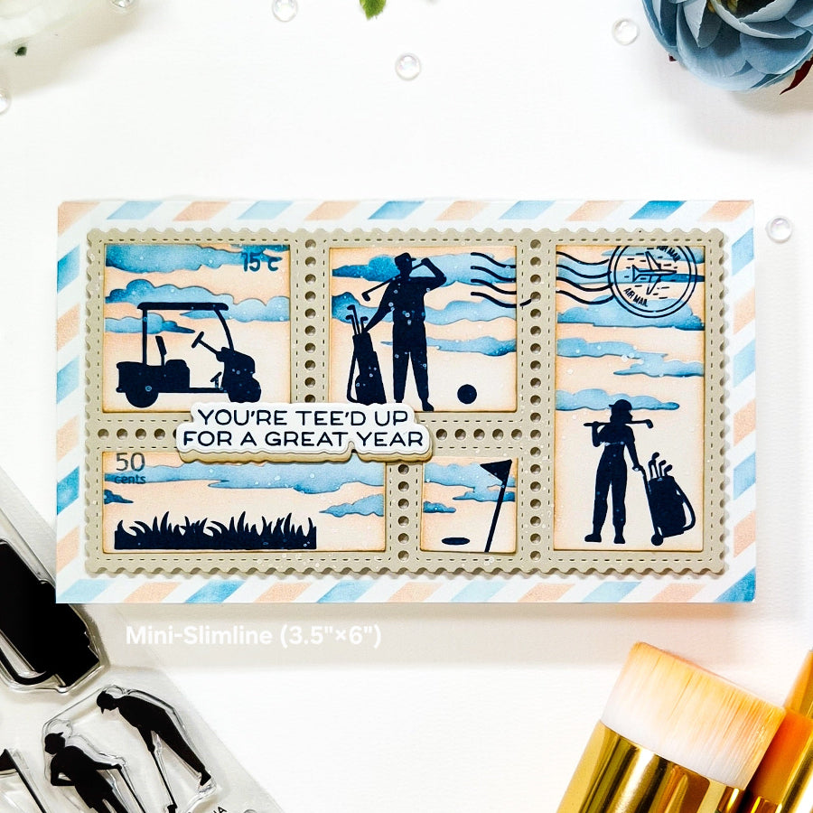 Waffle Flower Golf Puns Matching Dies 422544 golf postage stamps card
