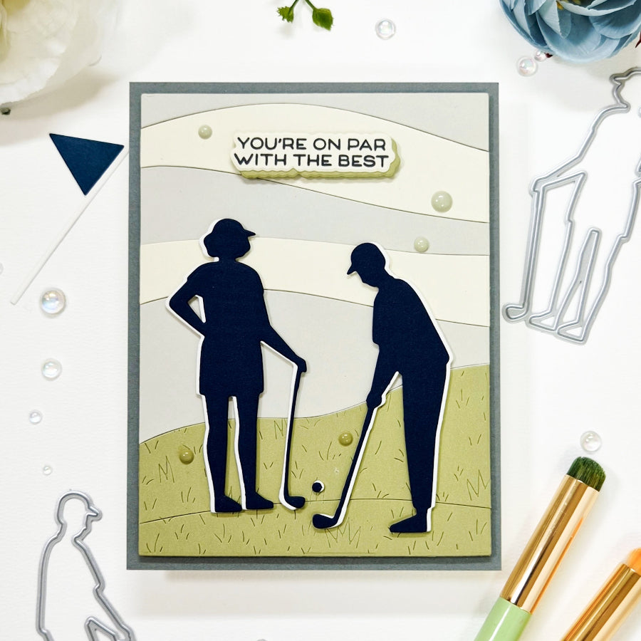 Waffle Flower Golfing Silhouettes Dies 422542 you're the best card
