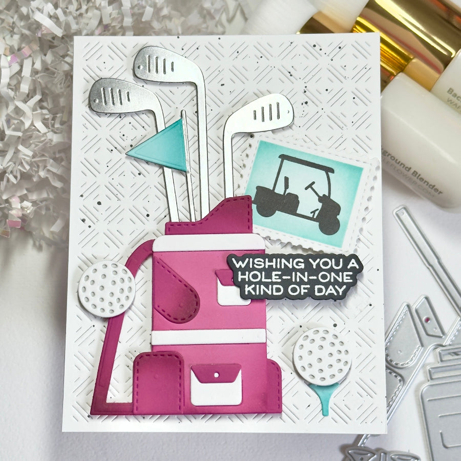 Waffle Flower Gone Golfing Dies 422540 wishing you a great day card