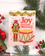 Waffle Flower Grand Piano Garland Dies 422725 gold bows drum red and green nutcracker joy to the world card galina filippenko