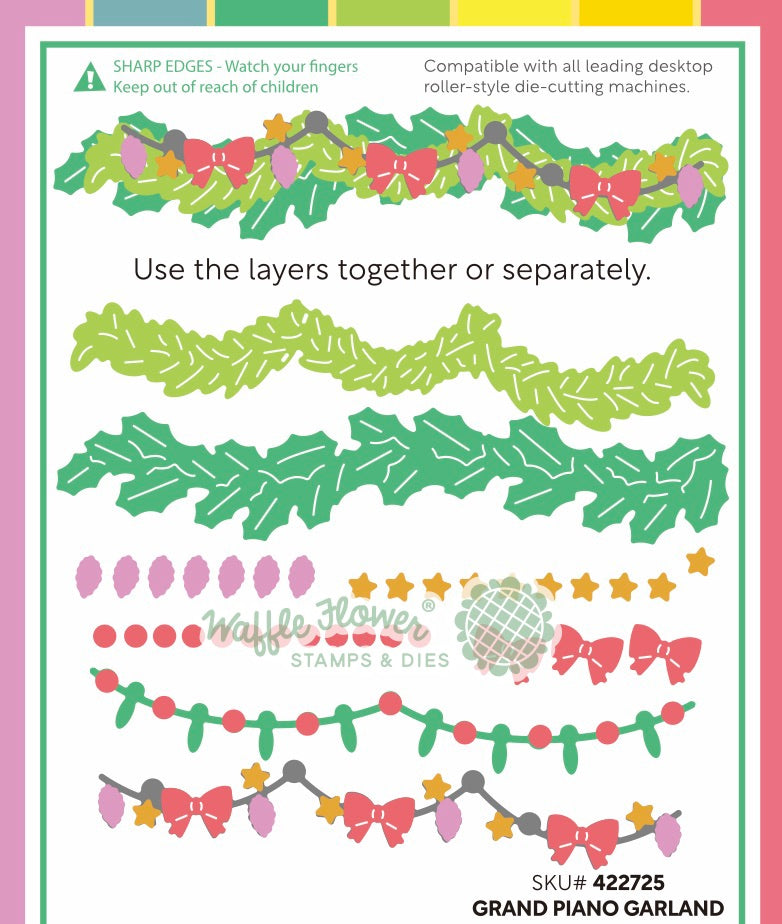 Waffle Flower Grand Piano Garland Dies 422725 guide