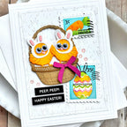 Waffle Flower Grass Texture Die 422399  chicks with googly eyes