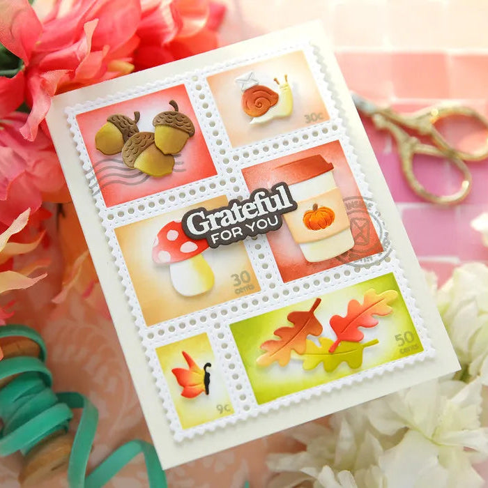 Waffle Flower Grateful Heart Sentiments Clear Stamp and Die Set butterfly | color-code:ALT01